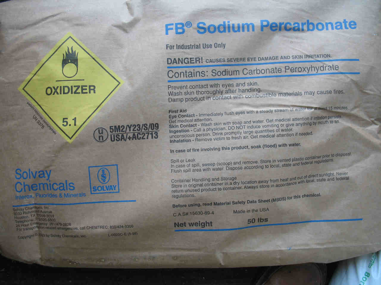 Que faire en cas d'ingestion de percarbonate ?